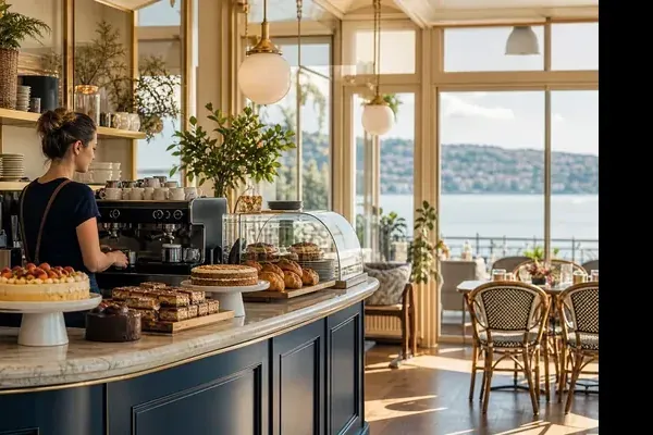 Harbour Lane Caf&eacute; counter with pastries